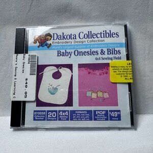 Dakota Collectibles Emb CD Baby Onesies & Bibs 4X4 Sewing Field 20 design 970658